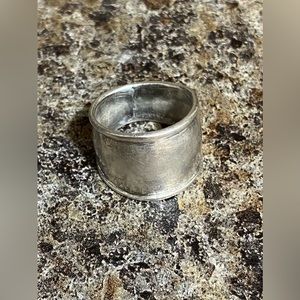 SOLID Genuine Sterling Silver 925 Wide Band Ring Hallmark Stamp-Size 5